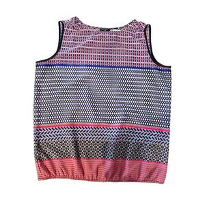 Ann Taylor Multicolor Geometric print Womens Blouse Size Small